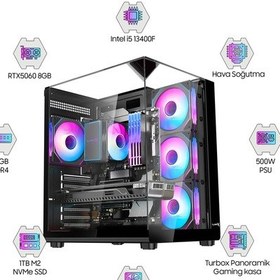 Resim Dragos DRX7937 i5-13400F 32 GB 1 TB NVMe SSD RTX5060 Free Dos Oem Paket Masaüstü Oyuncu Bilgisayarı 