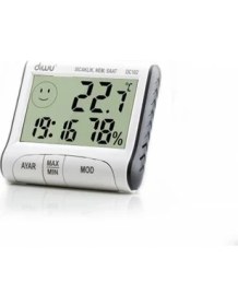 Resim Ayt DC102 Iç Mekan Termometre Nem Ölçer Saat 