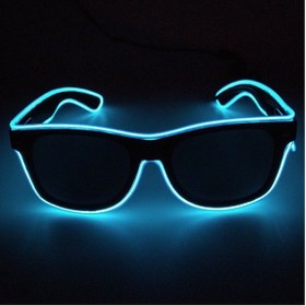 Resim Schulzz Neon LED Mavi Işıklı Kumandalı ve 3 Modlu Parti Gözlük 