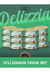 Resim Plus Delizzia Yetişkin Somonlu-tavuklu Gravy Kedi Maması 12x85 Gram 