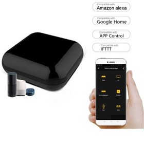 Resim Yunboo Siyah Kare Wifi Akıllı Kumanda: Ses Ve Zamanlama Kontrolü, Enstrümanları Uzaktan Yönet, Enerji Tasarrufu 