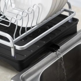 Resim Storemax 2 Katlı Alüminyum Bulaşıklık 30X42X25 cm - Su Tahliyeli, Paslanmaz Tezgah Üstü Kurutma Rafı | Çatal Kaşık Bardak ve Tabak Düzenleyici 