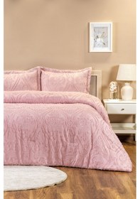 Resim Elart Loren Yatak Örtüsü Seti 220x240 Cm Pudra Pudra 