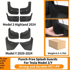 Resim For Tesla Model 3/Y için Çamurluk Koruyucuları, TPE Çamurluk Koruyucuları, Matkapsız Gövde Zırhı, Model 3 Highland ile Uyumlu, Araba Çamurluğu, Dayanıklı PET Malzeme, Otomatik Temel Ürün 