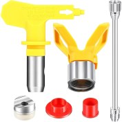 Resim 4 Parça Havasız Boya Püskürtme Aleti Seti 11.8 Inç Uzatma Direği Çubuğu ile 517 Püskürtücü Ucu ve Meme Ucu Koruma Koruyucusu (Yurt Dışından) 