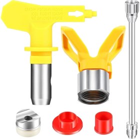 Resim 4 Parça Havasız Boya Püskürtme Aleti Seti 11.8 Inç Uzatma Direği Çubuğu ile 517 Püskürtücü Ucu ve Meme Ucu Koruma Koruyucusu (Yurt Dışından) 