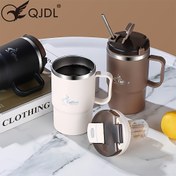 Resim Paslanmaz Çelik Seyahat Kahve Kupası 19.3oz Kapak & Kaşık ile - BPA İçermez, Yeniden Kullanılabilir, Ofis, Öğrenciler, Spor & Dış Aktiviteler için İdeal - Halloween & Noel için Mükemmel Hediye 
