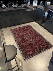 Resim rugs modern Mira Vintage Bej Kırmızı Geleneksel Temalı Desenli Dokuma Taban Yıkanabilir Halı miravintage08, 150 x 300 