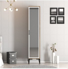 Resim Variant Kumsal 1 Kapılı R Gardrop - Ceviz / Beyaz 