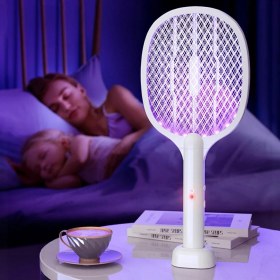 Resim Munico 2 Adet 2'si 1 Arada Elektrikli Sivrisinek Sinekliği Sivrisinek Öldürücü Lamba 3000V Sinek Sopa Kovma 