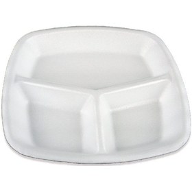 Resim Üç Gözlü Köpük Tabak 3 Gözlü Köpük Tabldot 200 Adet Beyaz 