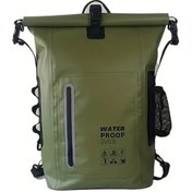 Resim Maxaccess Yeşil 6.6 Galon Yüksek Kapasiteli Sırt Çantası - Plaj Yürüyüş Kano Sörf İçin Su Geçirmez Çanta Yeşil 