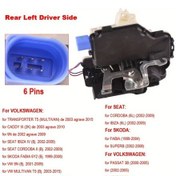 Resim Meridiangoods Rear Left Door Lock İçin Ön Arka Kapı Kilit Aktüatörü Vw Mk5 T5 Skoda Fabia Roomster Abs Uyumlu 