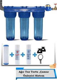 Resim Daire Girişi Sayaç Öncesi Ve Sonrası 3 Aşama Su Arıtma Cihazı (Ağır Tortu ,Çamur Önleyici) 