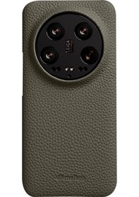 Resim Xiaomi 14 Ultra, İçin Cep Telefonu Kılıfı, Hakiki İnek Deri Kaplamalı Pc Eksik Arka Kapak 