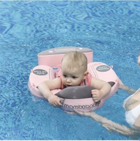 Resim Mambobaby Yüzme Simidi - Pembe Uğur Böceği, Emniyetli, Gölgelikli Ve Ayak Destekli 