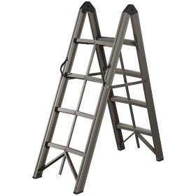 Resim Alüminyum Çift Çıkışlı Portatif Merdiven 4+4 