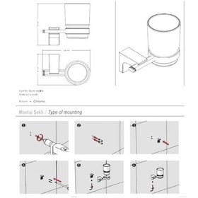 Resim F1 Serisi Krom Paslanmaz Duvara Monte Banyo Cam Diş Fırçalık Krom 