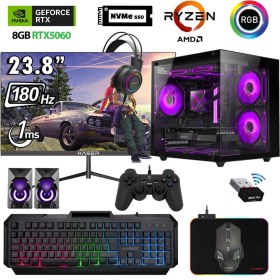 Resim Xaser Eco X310 Ryzen 5 5600 16GB Ram 512GB M.2 Nvme SSD 8gb RTX5060 23.8" 180Hz Curved Oyuncu Bilgisayarı 
