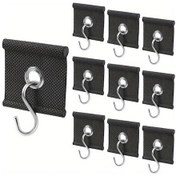 Resim Hightower Siyah 10lu Paket Karavan Çadır Kancası 5/6mm 7/8mm Dayanıklı Işık Askısı Aksesuar 