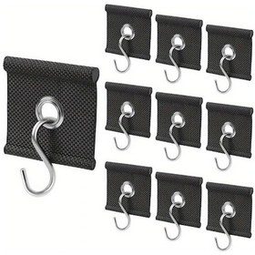 Resim Hightower Siyah 10lu Paket Karavan Çadır Kancası 5/6mm 7/8mm Dayanıklı Işık Askısı Aksesuar 