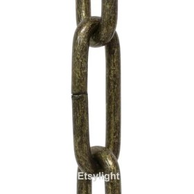 Resim Etsylight Avize Zinciri, 5 Metre, Askı Zinciri, Antik Sarı Renk, Eskitme Renk, Metal Zincir 