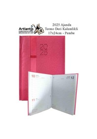 Resim 2025 Ajanda Ciltli Dermo Kapak 1 Adet 17x24 Cm Ajanda 2025 Çizgili Ajanda Günlük Planlayıcı Termo Kapak 7017 Ofis Okul Pembe 