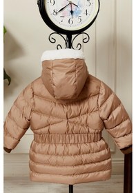 Resim Kız Bebek Kapüşonlu Kışlık Mont 51333 Kahve 