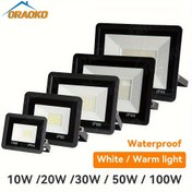 Resim AVANLO LED Sel Lambası, 6500K, 175-260V, 10W/20W/30W/50W/100W, Süper Parlak, Su Geçirmez, Metal Yarı Gömme Montaj, Katlanabilir, Cam Gölgelik, Sert Kablolu, Anahtar Kontrolü, Uzaktan Kumanda veya Pil Yok, Dış Mekan Spot Lambası 