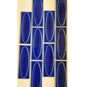 Resim Armada Çini 7x21 Cm Elips Kobalt Çini Seramik 