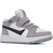 Resim Albishoes Boğazlı Bilekli Gri - Siyah Cırtlı Unisex Spor Ayakkabı 