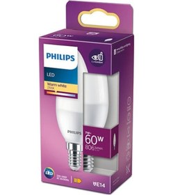 Resim Philips LED Buzlu Mum Ampul 7W 806 Lumen 2700K Sarı Işık B38 E14 Duy (60W Eşleniği) 