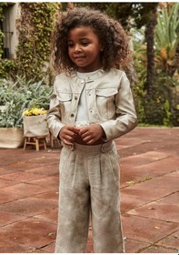 Resim Kız Keten Pantolon 25ymyr3551 Bej 