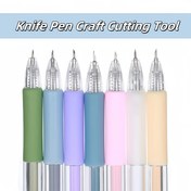 Resim Kesme Kalemi El Aleti, El İşi Hobi Bıçağı Öğrenci Kullanımı Kağıt Kesme ve Oyma Aleti, Çekilebilir Hassas Kağıt Kesme ve Oyma Aracı, Karikatür Desenli DIY ve Scrapbooking için 7 Parça Hobi Bıçağı Kalemi 