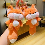 Resim Sevimli Karikatür Tilki Peluş Evcil Hayvan Oyuncak - Gerçekçi Kürk Dokusuyla Yumuşak Polyester Kedi Bebek, Kediler ve Kedi Severler İçin Mükemmel Hediye, Etkileşimli Oyun Aksesuarı, Sevimli Kedi Oyuncakları, Pilsiz 