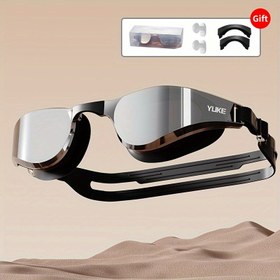 Resim Küçük Çerçeveli Anti-Sis Silikon Yüzme Gözlüğü - HD Netlik, Su Geçirmez ve Rahat Yüzme Eğitimi & Su Sporları İçin - Unisex Yetişkin Gözlük (Siyah) - Noel, Yılbaşı, Bağımsızlık Günü için İdeal Hediye 