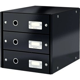 Resim Leitz 60480095 Click & Store Wow Çekmeceli Evrak Rafı, 3 Çekmeceli, Siyah 