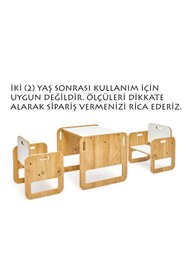 Resim Minera Serçe Model 0-18 Ay YENİDOĞAN Ahşap Montessori Masa ve Sandalye Seti (1 Masa + 2 Sandalye) 