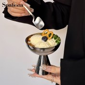 Resim Sunfiona 1/2 adet 304 Paslanmaz Çelik Tatlı Kabı, Dondurma Kabı, Puding Kasesi, Pasta Kasesi, Horozkuyruğu Kabı, Restoranlar için Uygun Dessert Kasesi 