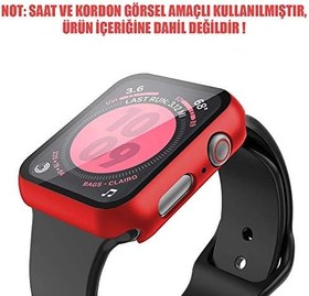 Resim Microsonic Apple Watch Series 4 44mm için Kılıf Matte Premium Slim WatchBand Kırmızı [Watch Series 4 44mm ile Uyumlu Kılıf - Kırmızı] 