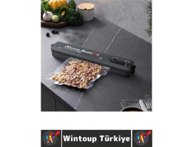 Resim Wintoup Premium Mutfak Et Sebze Meyve Balık Tek Tuş Kolay Kullanım Otomatik Ev Tipi Gıda Vakumlama Makinesi 