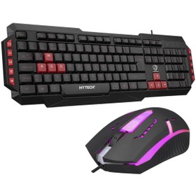Resim Hytech HYK-46 COMBO Siyah USB Kırmızı Tuşlu Q Gaming Oyuncu Klavye +mouse set 