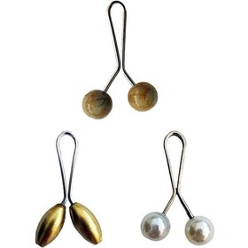 Resim 3 Adet Tesettür Eşarp Ve Şal Klipsi Sarı İnci Beyaz Hardal 04 