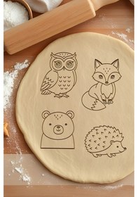 Resim Gece Bebekleri Seti Kurabiye Kalıbı, Hamur Şekillendirici, Bisküvi Kalıbı, Kolay Kesim Ucu Beyaz 