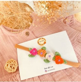 Resim seraskids Çiçekli Kız Bebek Ve Çocuk Örgü Yumuşak Bandana 