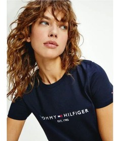 Resim Tommyhilfiger Organik Pamuk Bayan T-shirt Lacivert 