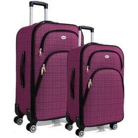 Resim Gedox Büyük Ve Kabin Boy Valiz Seti 4 Teker Kumaş Valiz Mor 1081 