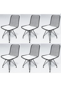 Resim Knsz kafes tel sandalyesi 6 lı mazlum syhbyz ofis cafe bahçe mutfak 