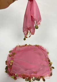 Resim Limelia Pembe Para Pul İşlemeli Şifon Lüx Halay Mendili 5 Adet 