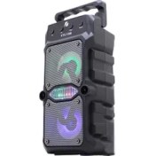Resim KTS-1096 Taşınabilir Kablosuz Bluetooth Hoparlör-Karaoke Hoparlör 3 Inç x 2 LED Işık (Gun Metal) 